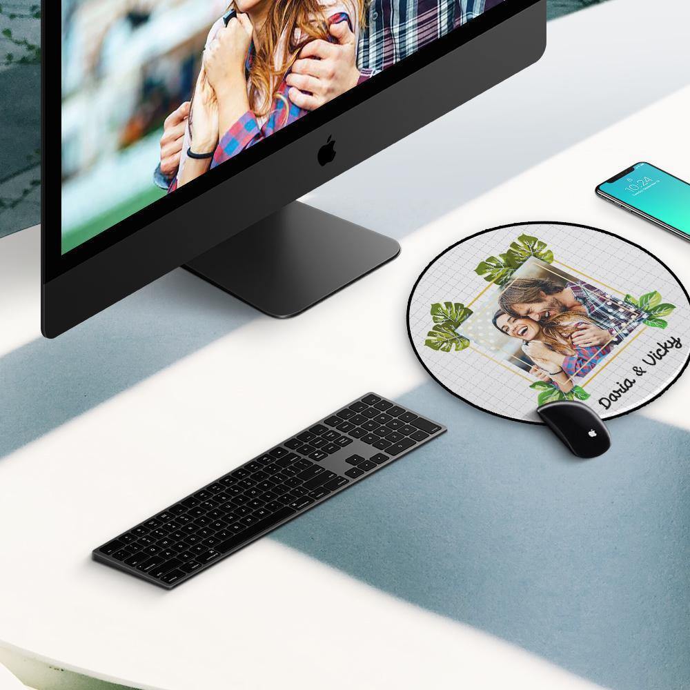 Custom Photo Round Mouse Pad Enjoy The Life - soufeelus