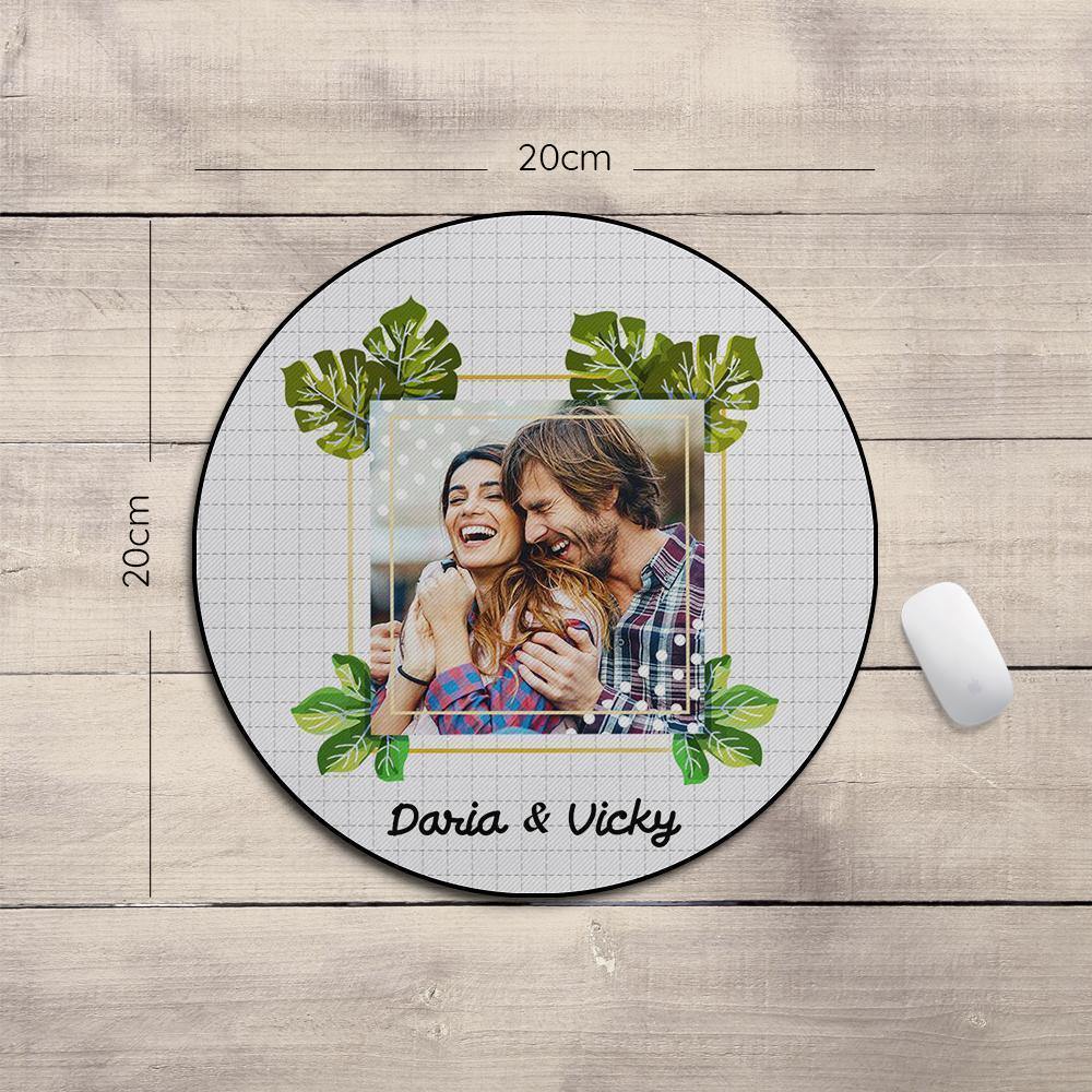 Custom Photo Round Mouse Pad Enjoy The Life - soufeelus