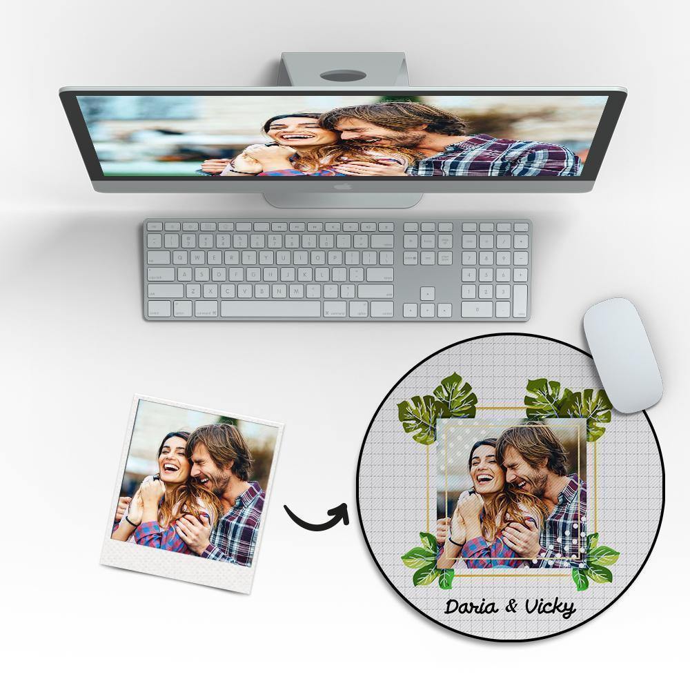 Custom Photo Round Mouse Pad Enjoy The Life - soufeelus