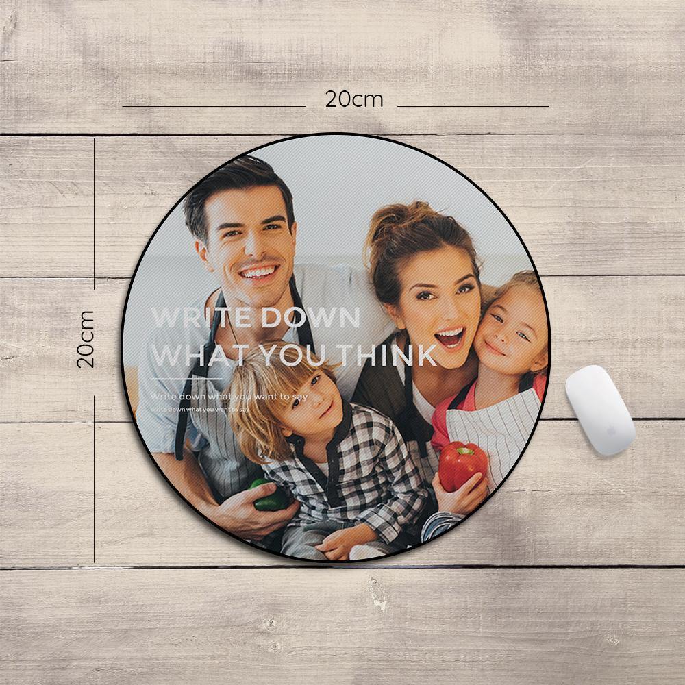 Custom Photo Round Mouse Pad Family Gifts - soufeelus