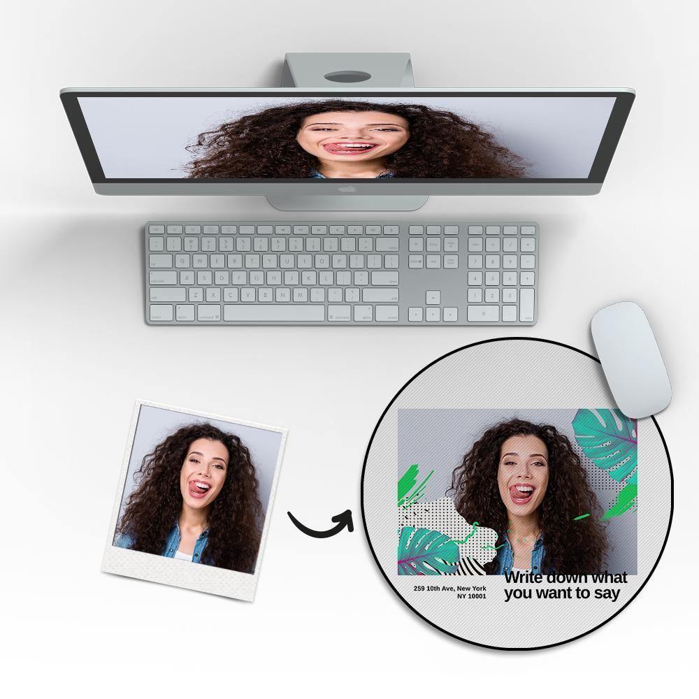 Custom Photo Round Mouse Pad Love Yourself - soufeelus