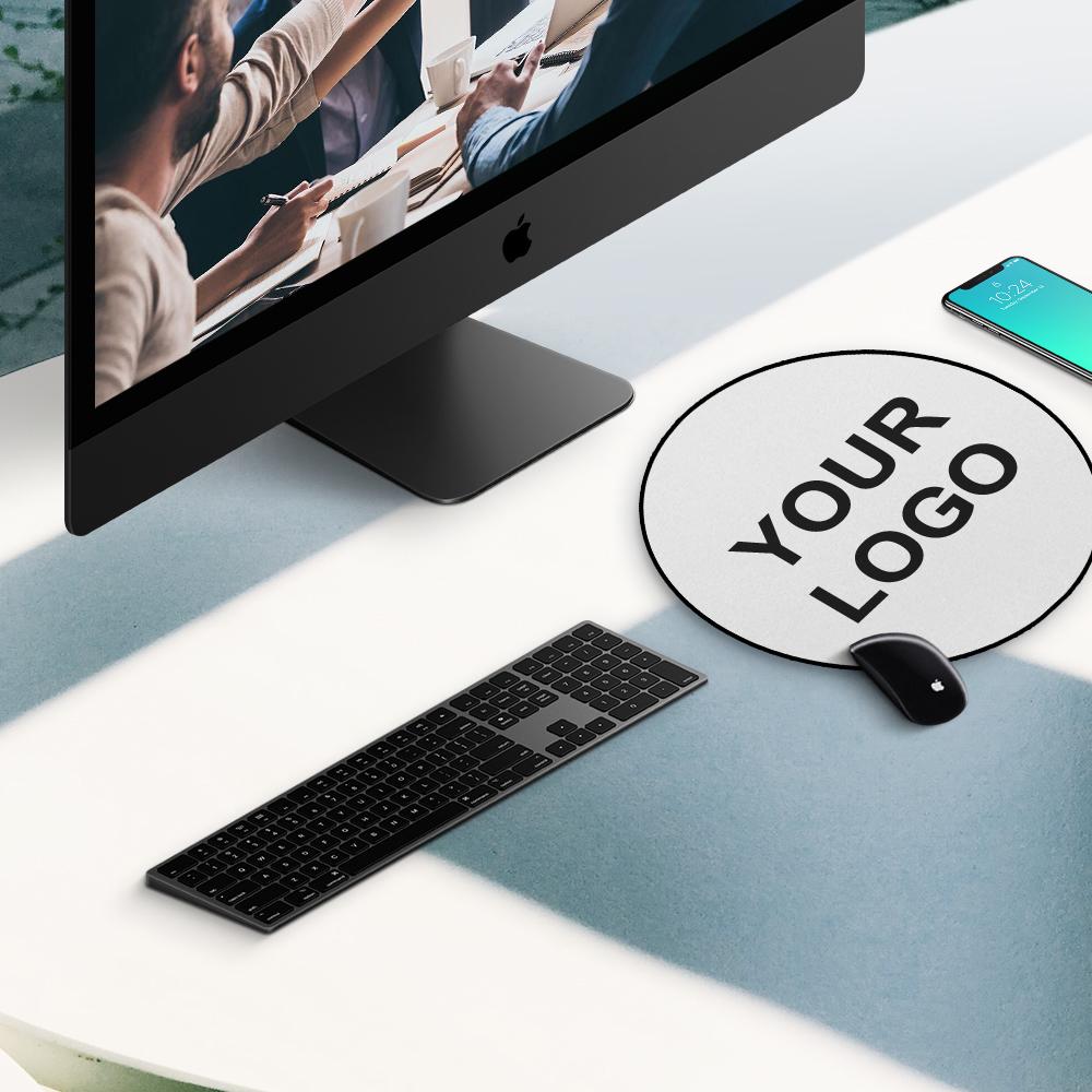 Custom Photo Round Mouse Pad With Your Logo Enjoy The Life detail