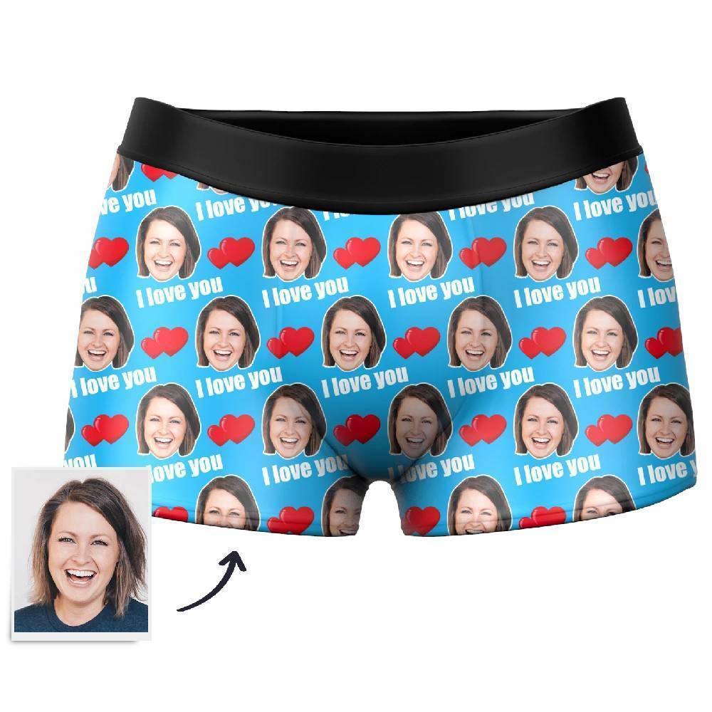 Custom  Photo Boxer,Heart-shaped Face Underwear - Men - soufeelus