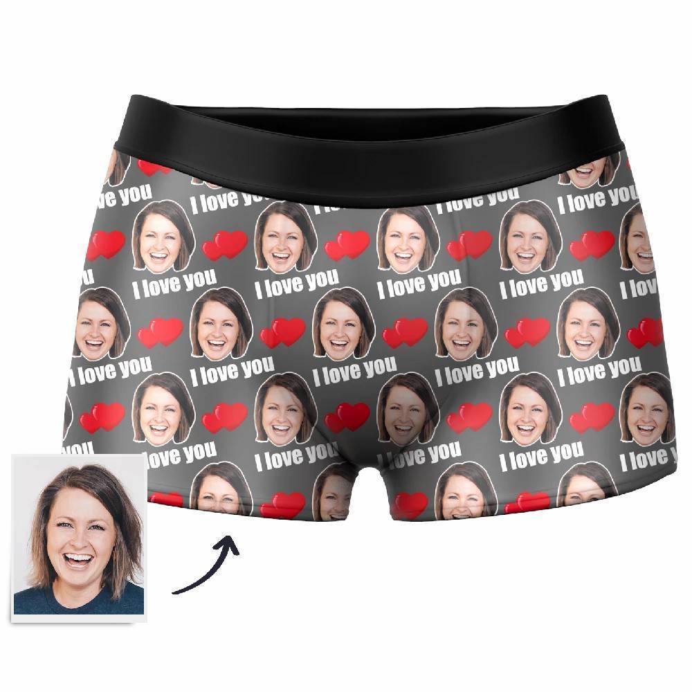 Custom Photo Boxer,Heart-shaped Face Underwear - Men - soufeelus