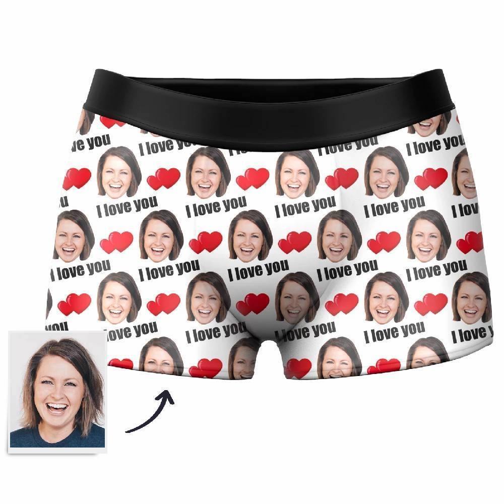 Custom  Photo Boxer,Heart-shaped Face Underwear - Men - soufeelus