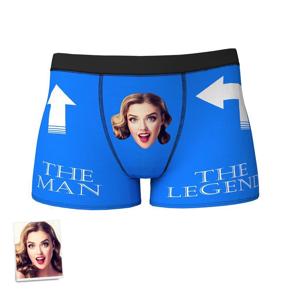 Custom Face Boxer Briefs for Men The Legend Underwear Anniversary Gift for Boyfriend