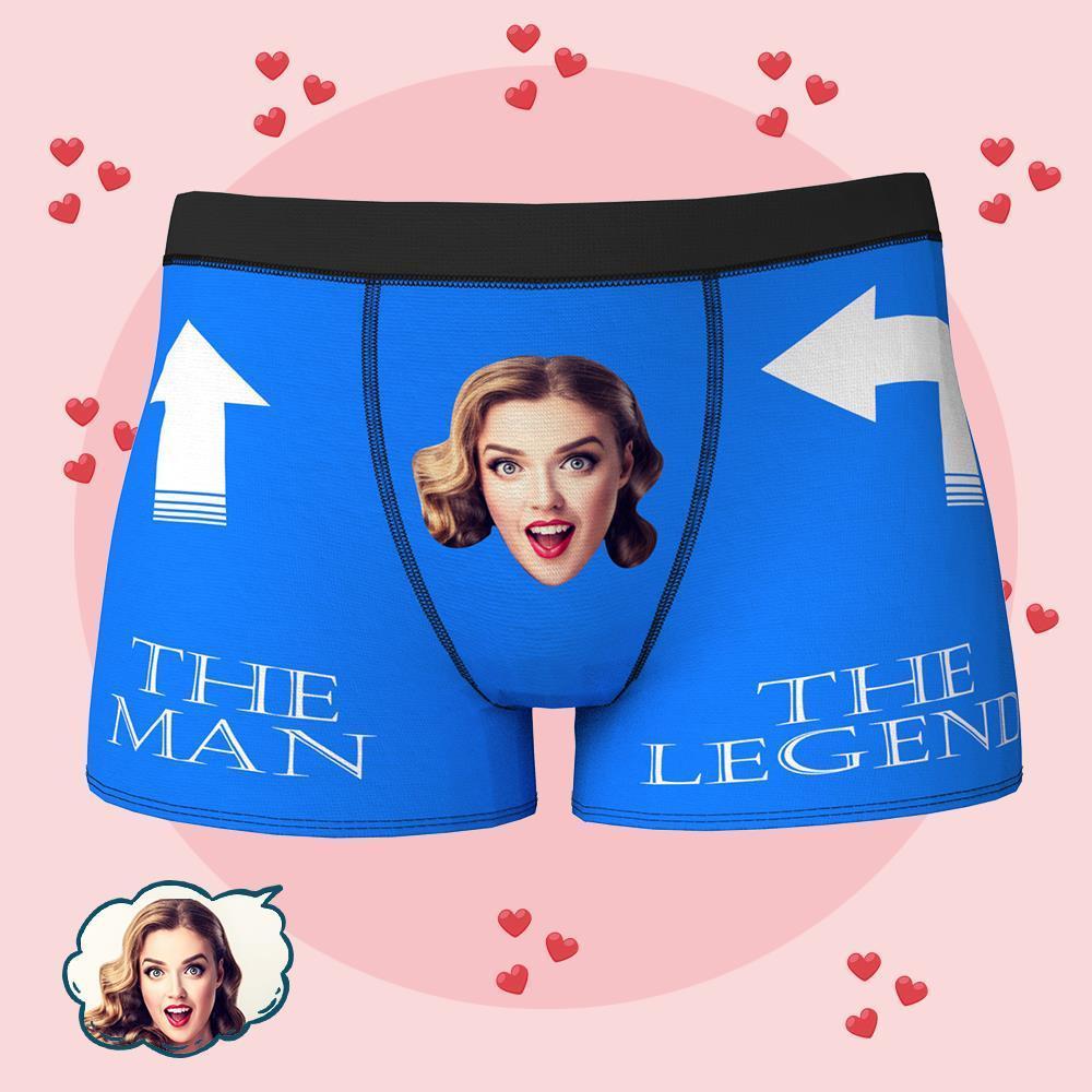 Custom Face Boxer Briefs for Men The Legend Underwear Anniversary Gift for Boyfriend
