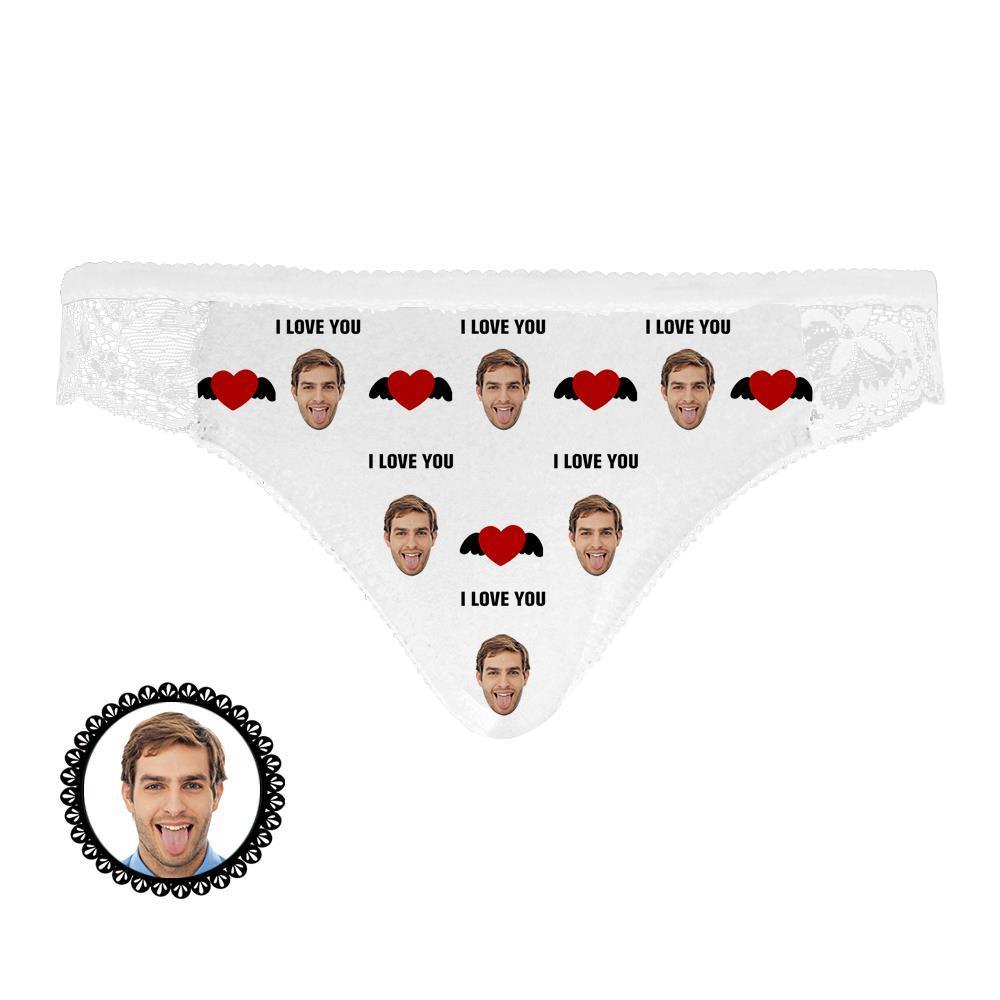 Custom Face Briefs I Love You Women's Boxer Birthday Gifts for Grilfriend