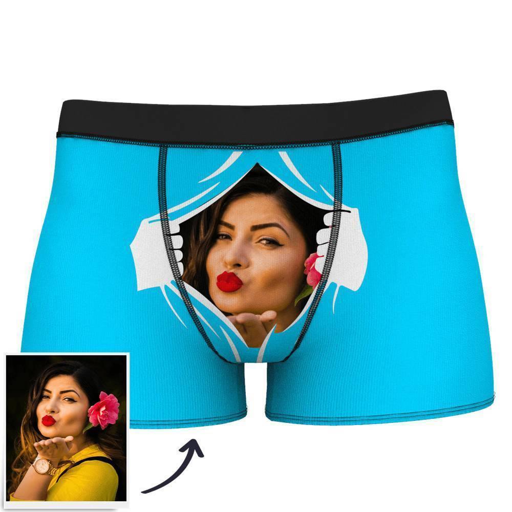 Custom Face on Tearing Boxer Shorts - Men's - soufeelus