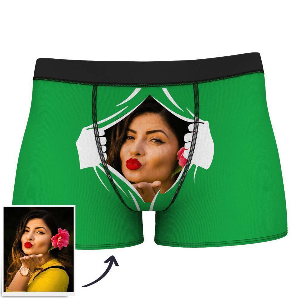 Custom Face on Tearing Boxer Shorts - Men's - soufeelus