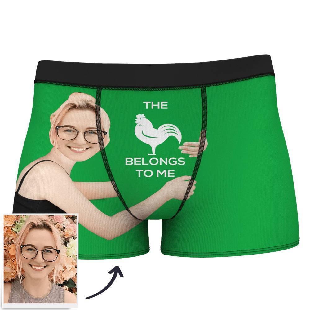 Custom Face on Body Boxer Shorts This Belong To Me - Men's - soufeelus
