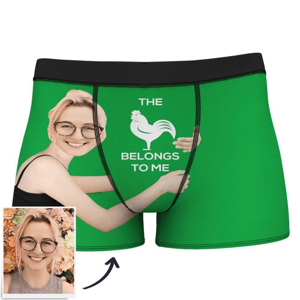 Custom Face on Body Boxer Shorts This Belong To Me - Men's - soufeelus