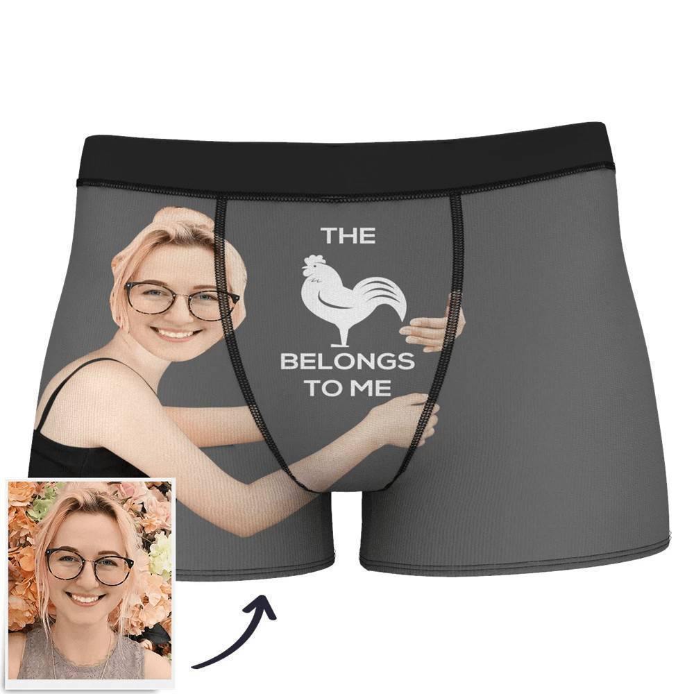 Custom Face on Body Boxer Shorts This Belong To Me - Men's - soufeelus