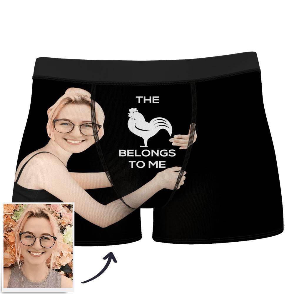 Custom Face on Body Boxer Shorts This Belong To Me - Men's - soufeelus