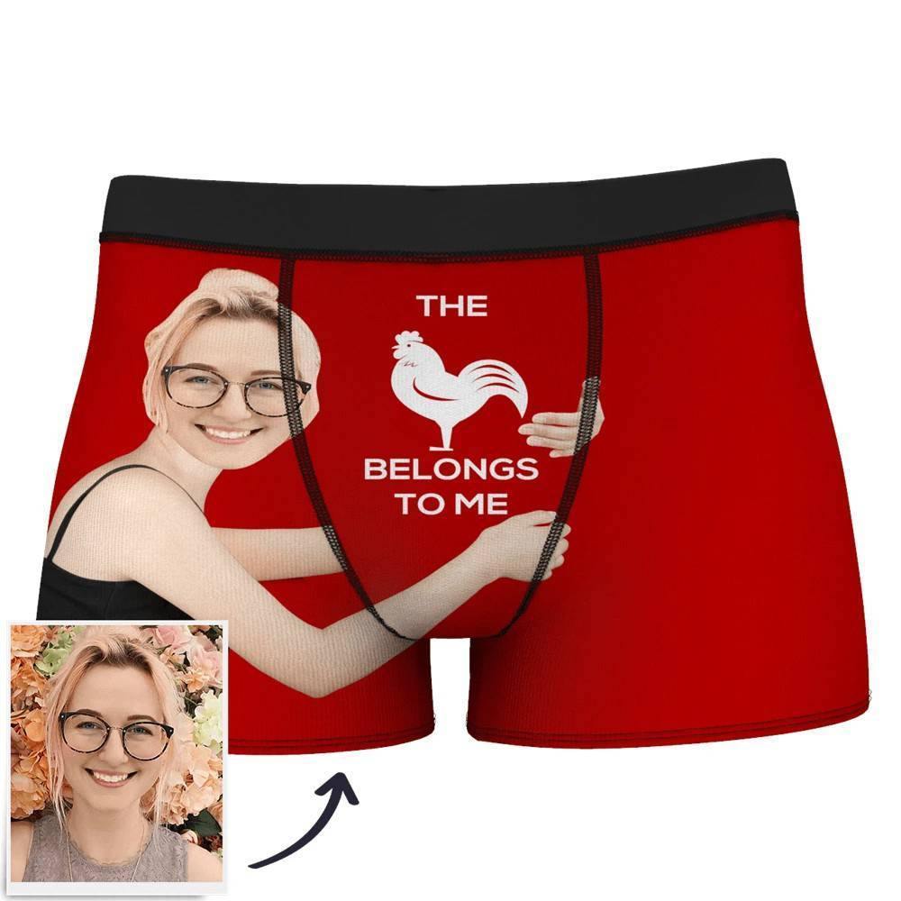 Custom Face on Body Boxer Shorts This Belong To Me - Men's - soufeelus