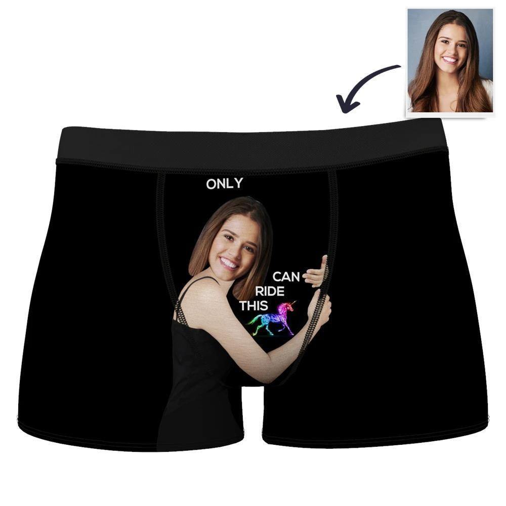 Custom Girlfriend Face Boxer Shorts - Love Hug To Him Men's - soufeelus