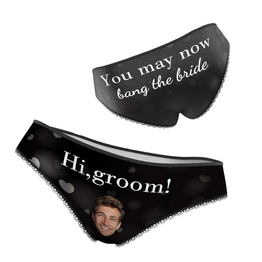 Custom Face Underwear Funny Wedding Panties Personalized Coupes Gift - 