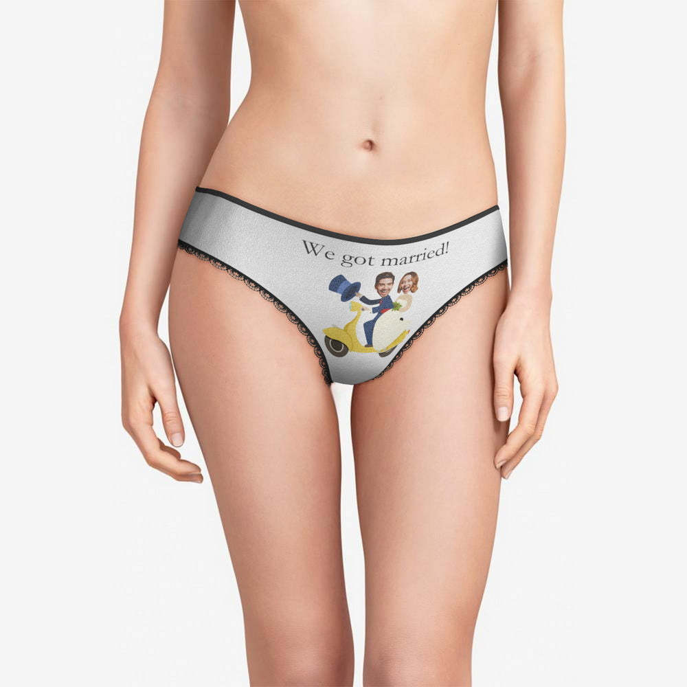 Custom Face Underwear Funny Wedding Panties Personalized Honeymoon Gift -