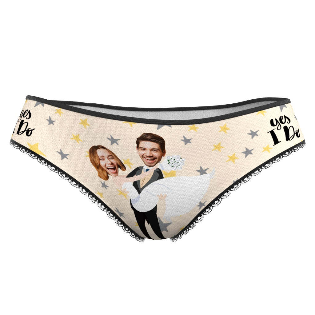 Custom Face Underwear Personalized Yes I Do Panties Wedding Gift -