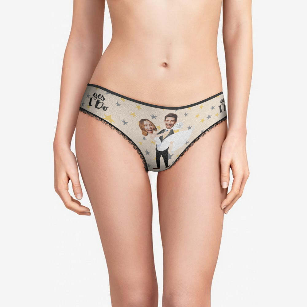 Custom Face Underwear Personalized Yes I Do Panties Wedding Gift -
