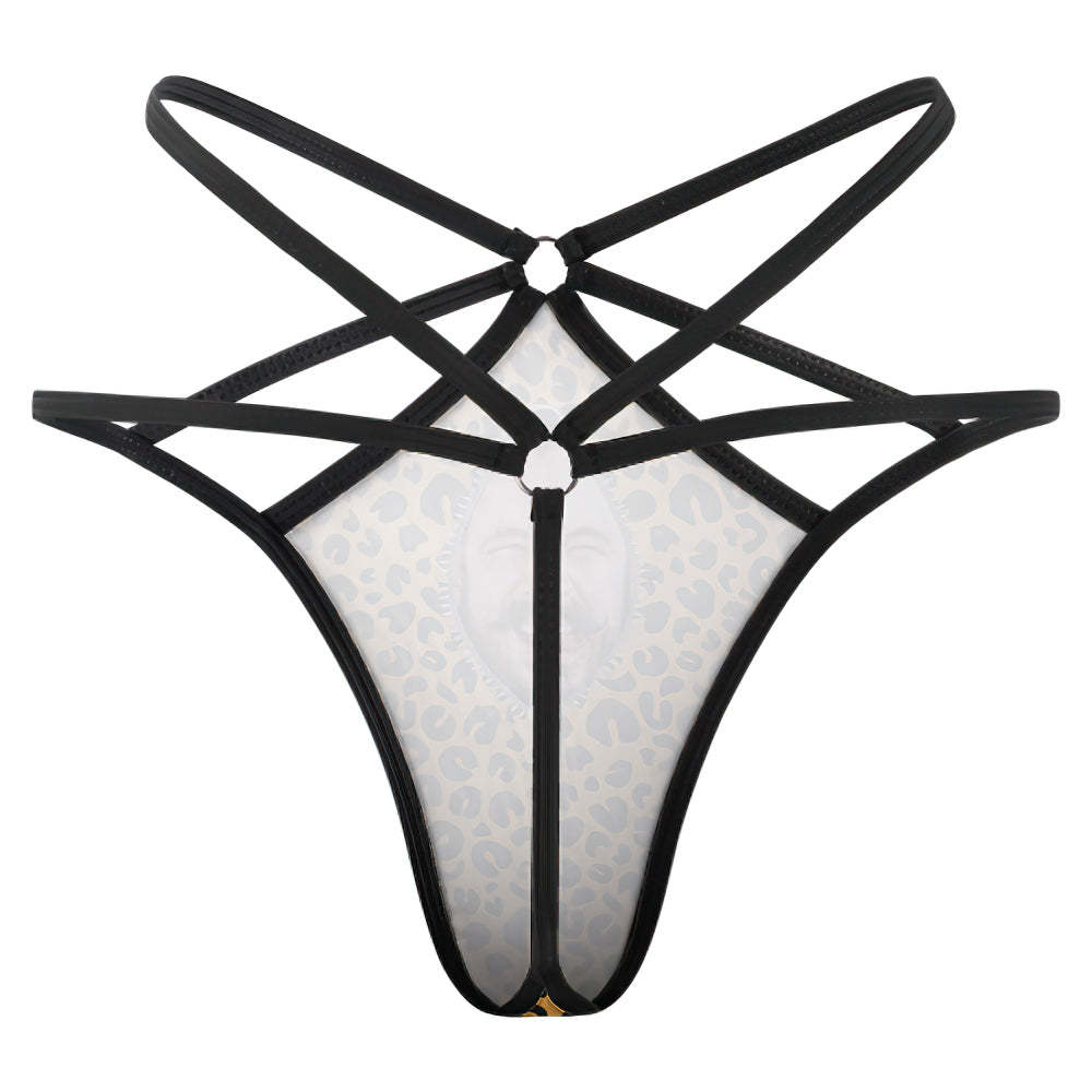 Custom Face Thong Leopard Zipper Face Funny Sexy Thongs Gift for Her - soufeelus