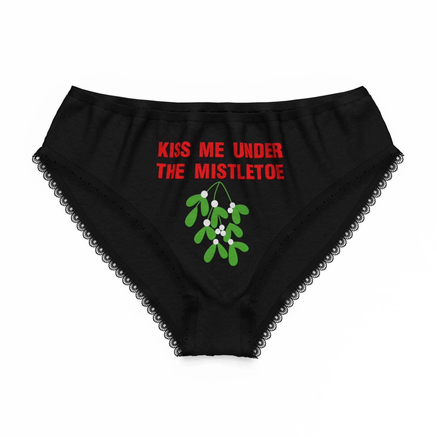 Women's Briefs Kiss Me Under the Mistletoe Christmas Underwear Gift for Her - soufeelus