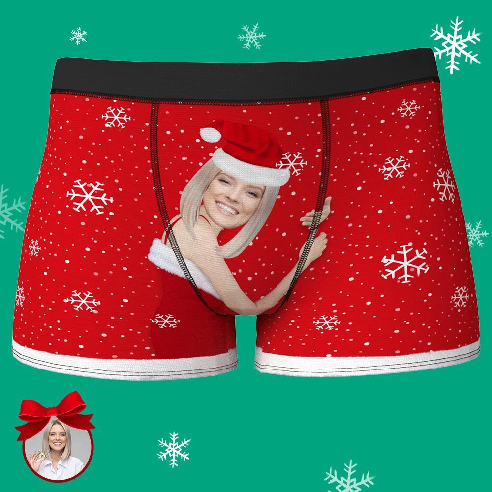 Christmas Gift Ideas, Custom Face Men's Christmas Underwear Face On Body Boxers