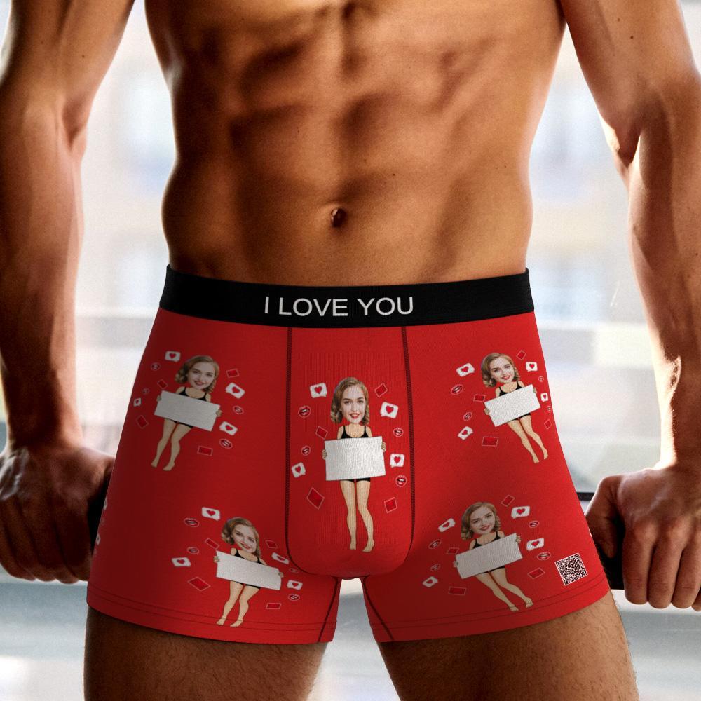 Custom Photo Boxer Uncover Me Underwear Men's Underwear Gift For Boyfriend AR View