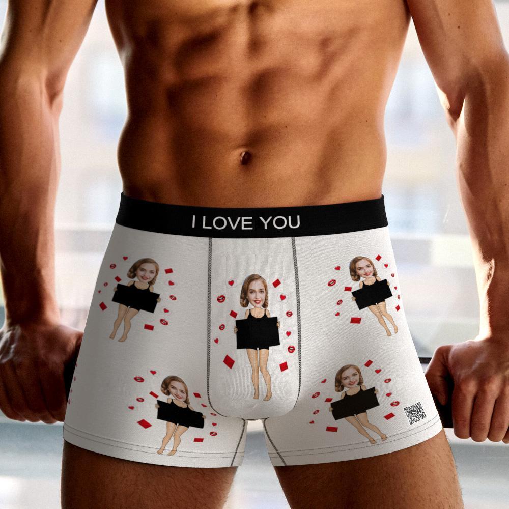 Custom Photo Boxer Uncover Me Underwear Men's Underwear Gift For Boyfriend AR View