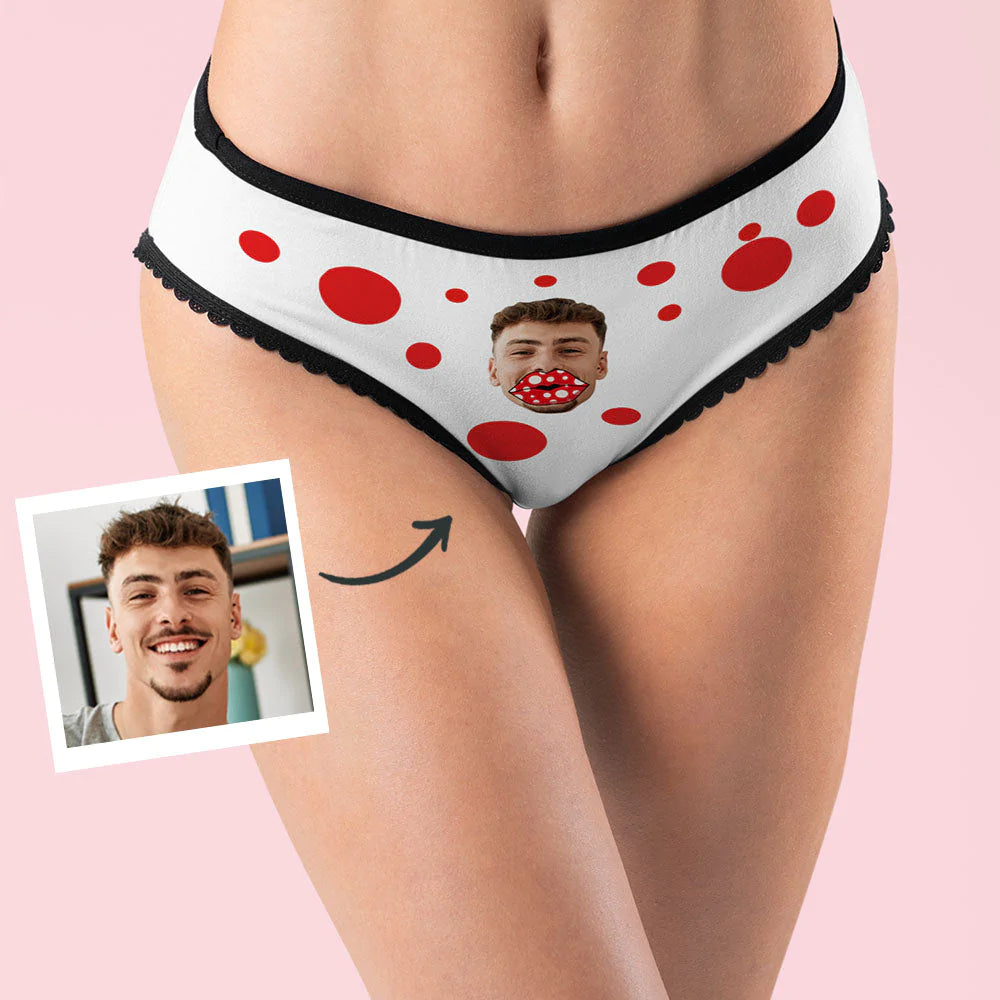 Custom Face Boxers Personalized Funny Lips Valentine's Day Gift For Her - soufeelus