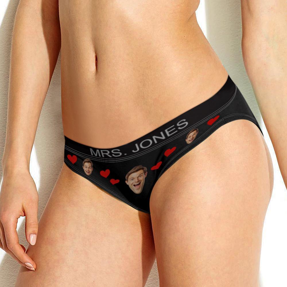 Custom Face Underwear Shorts with Text Gifts for Lovers - soufeelus