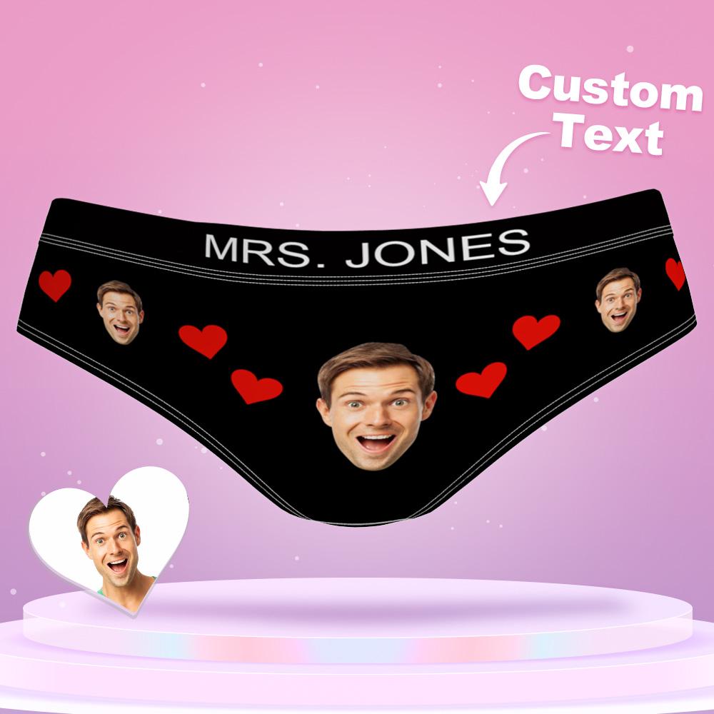 Custom Face Underwear Shorts with Text Gifts for Lovers - soufeelus