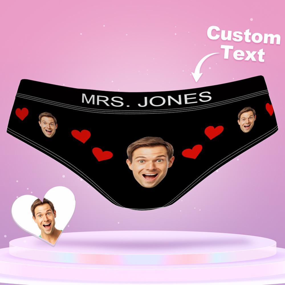 Custom Face Underwear Shorts with Text Gifts for Lovers - soufeelus