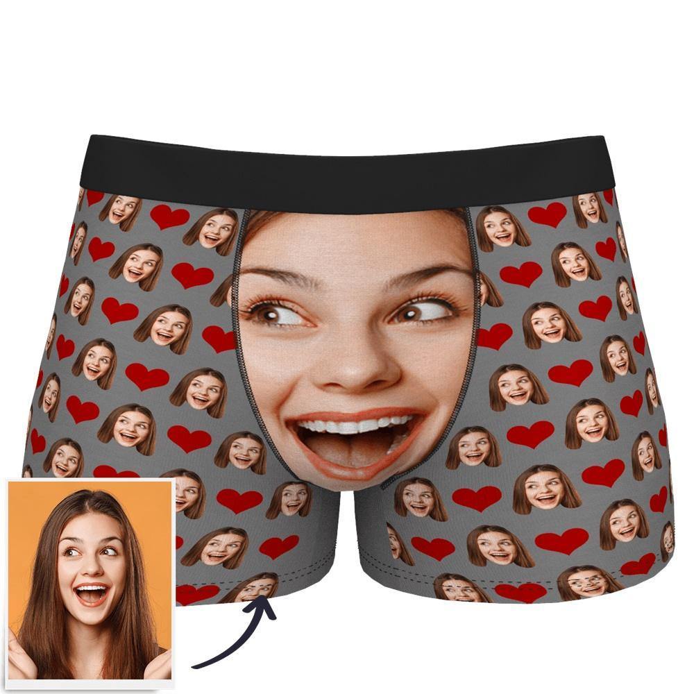 Custom Face Boxer Shorts Love Heart