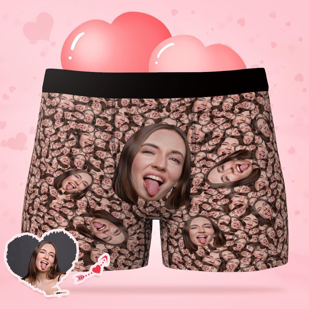 Boxer Shorts Custom Face Photo Underwear Mens Briefs Funny Birthday Gifts - soufeelus