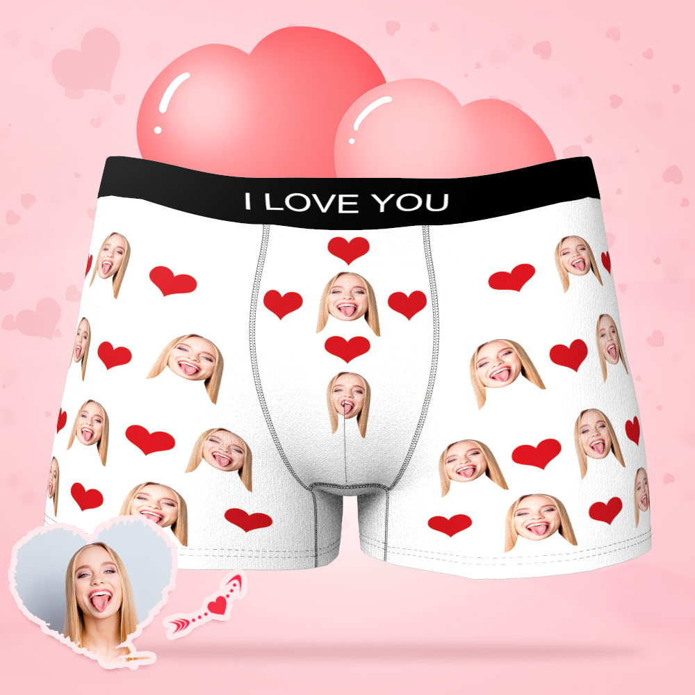 Custom Photo Boxer Men's Face Underwear Gifts for Him with Sweetheart - Men - soufeelus