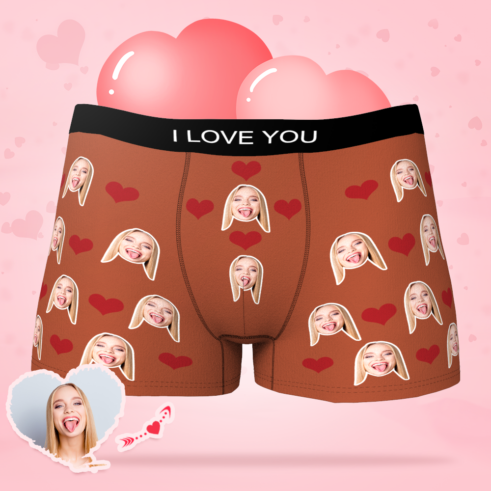 Custom Photo Boxer Men's Face Underwear Gifts for Him with Sweetheart - Men - soufeelus
