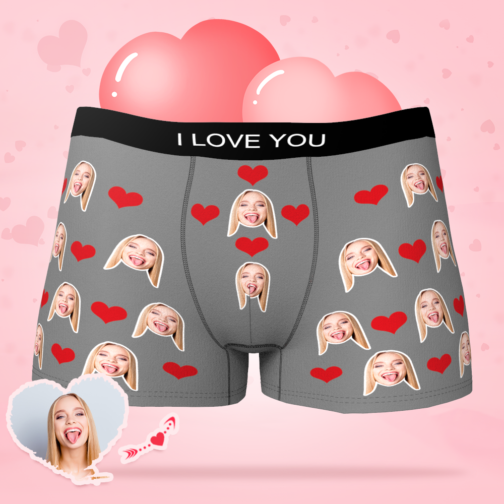 Custom Photo Boxer Men's Face Underwear Gifts for Him with Sweetheart - Men - soufeelus