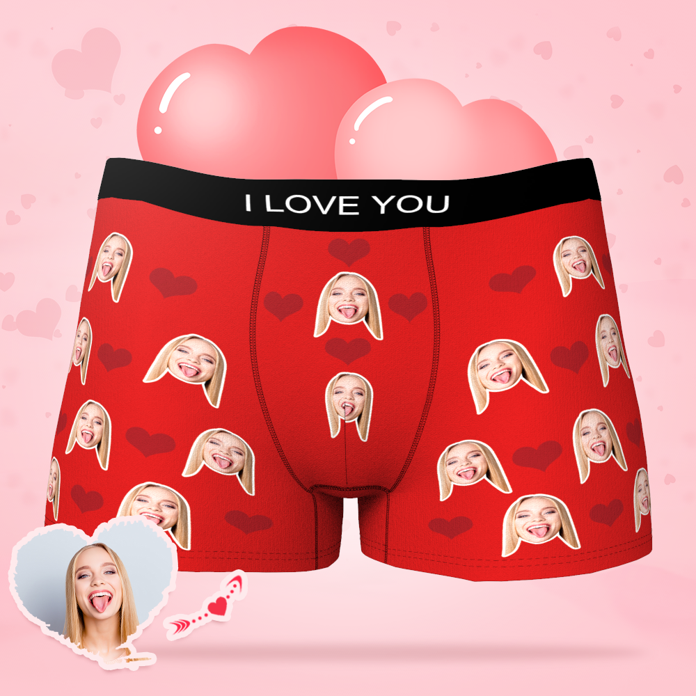 Custom Photo Boxer Men's Face Underwear Gifts for Him with Sweetheart - Men - soufeelus