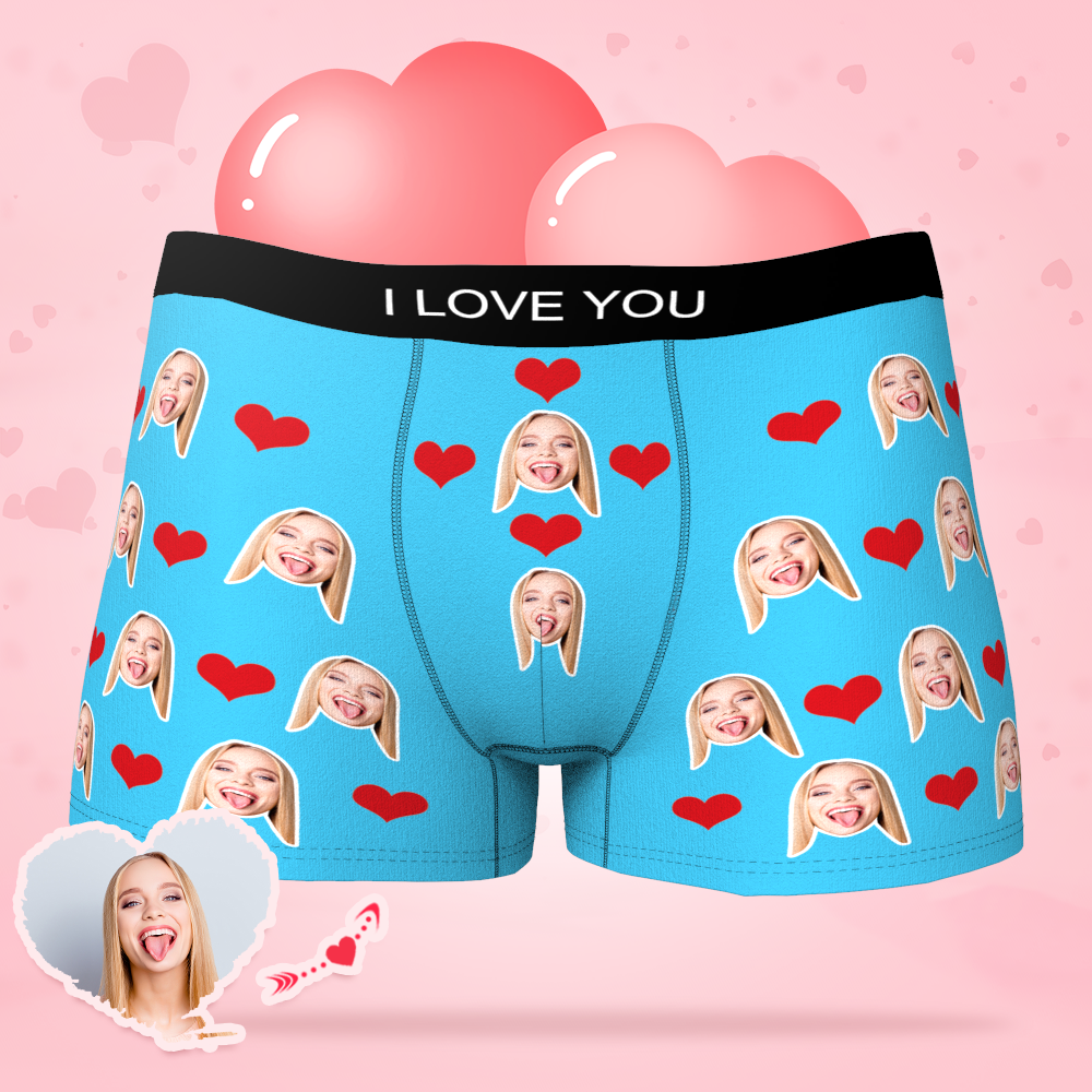 Custom Photo Boxer Men's Face Underwear Gifts for Him with Sweetheart - Men - soufeelus
