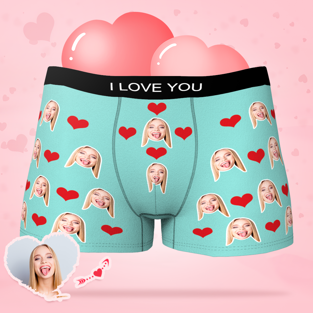 Custom Photo Boxer Men's Face Underwear Gifts for Him with Sweetheart - Men - soufeelus