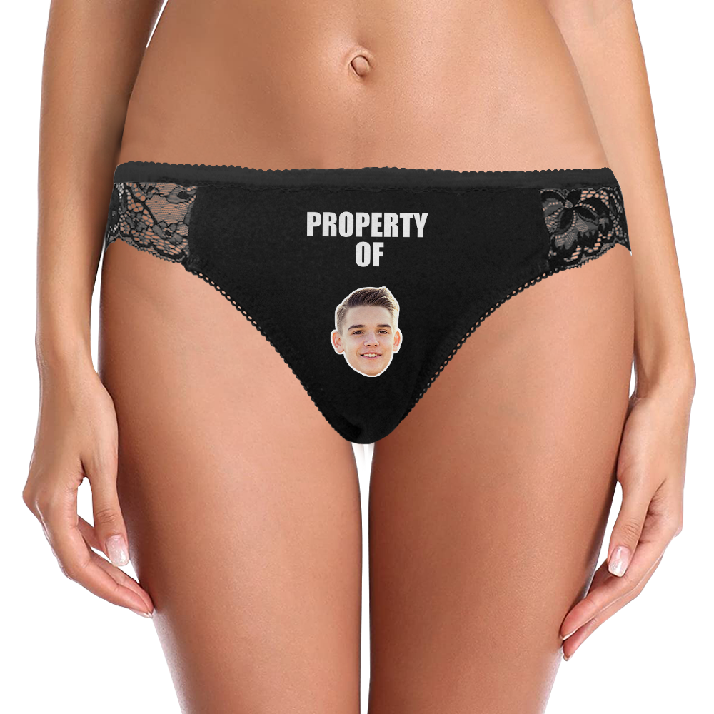 Custom Photo Face Underwear Sexy Lace Black Woman Gift - soufeelus