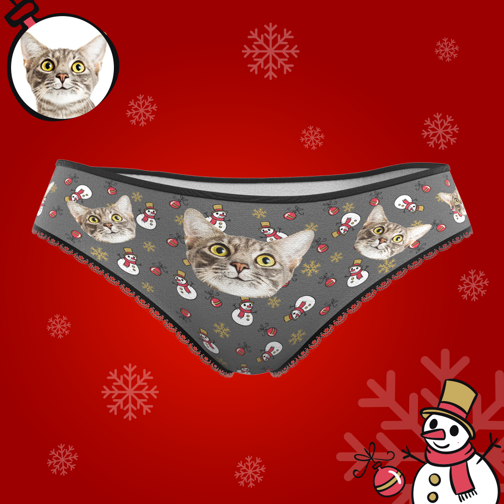 Custom Face Christmas Underwear, Funny Christmas Pet Underwear, Best Christmas Gift For Girfriend