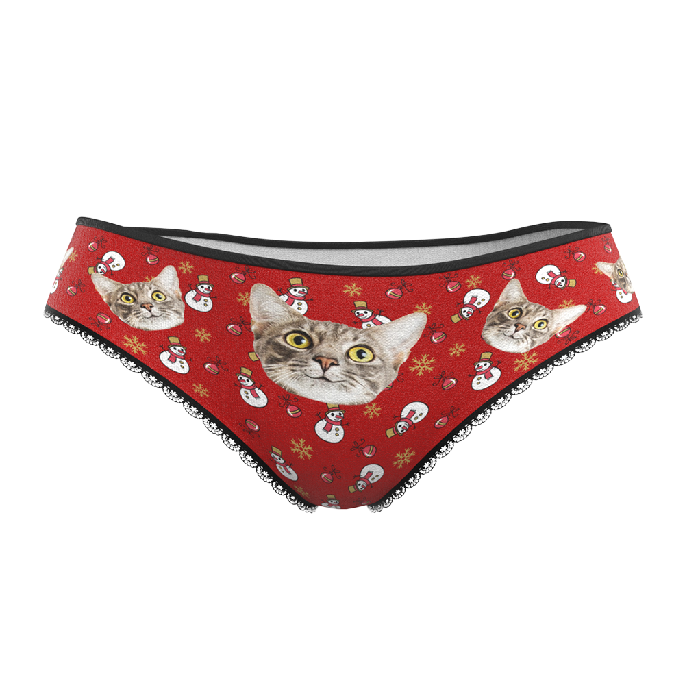 Custom Face Christmas Underwear, Funny Christmas Pet Underwear, Best Christmas Gift For Girfriend