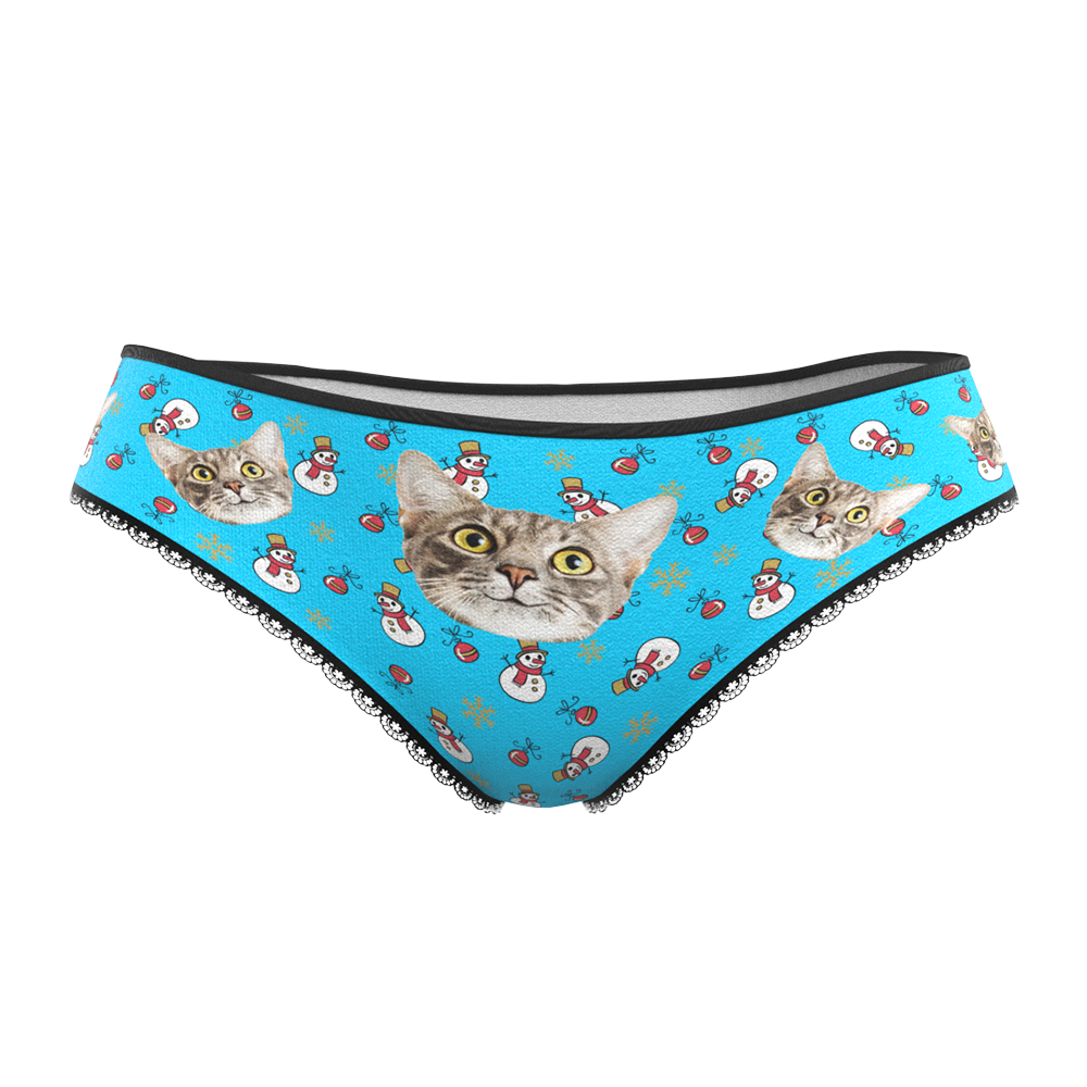 Custom Face Christmas Underwear, Funny Christmas Pet Underwear, Best Christmas Gift For Girfriend