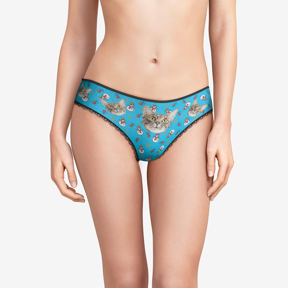 Custom Face Christmas Underwear, Funny Christmas Pet Underwear, Best Christmas Gift For Girfriend