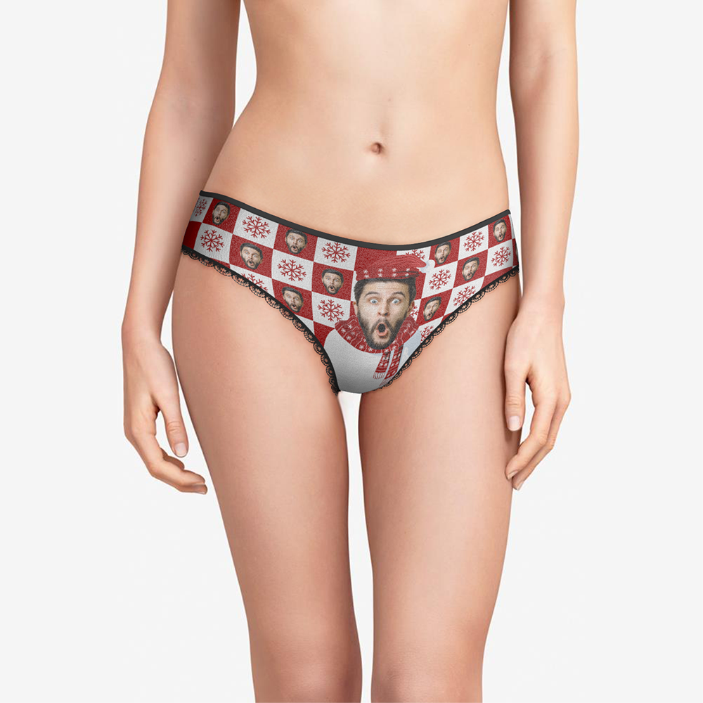 Custom Face Christmas Underwear, Custom Face Snowman Underwear, Best Christmas Gift For Girfriend