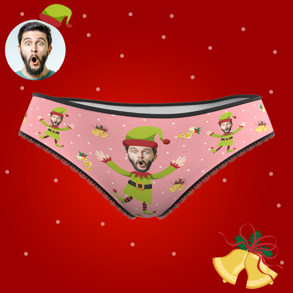 Custom Face Christmas Underwear, Custom Christmas elf Underwear, Best Christmas Gift For Girfriend