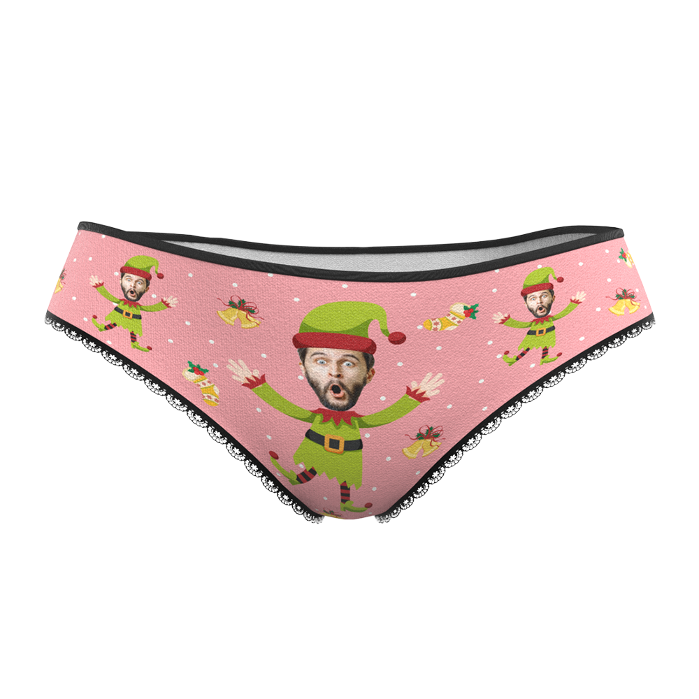 Custom Face Christmas Underwear, Custom Christmas elf Underwear, Best Christmas Gift For Girfriend