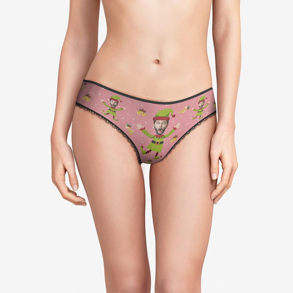 Custom Face Christmas Underwear, Custom Christmas elf Underwear, Best Christmas Gift For Girfriend
